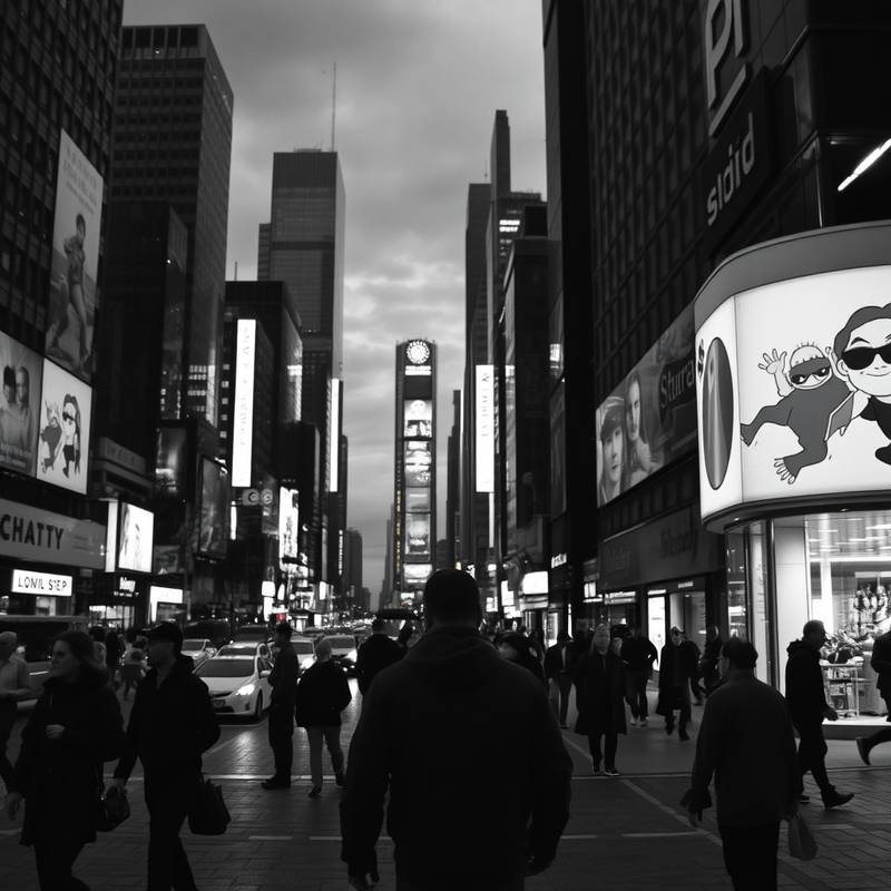 Artistic black and white photography series exploring themes of urban isolation and human connection in a bustling city