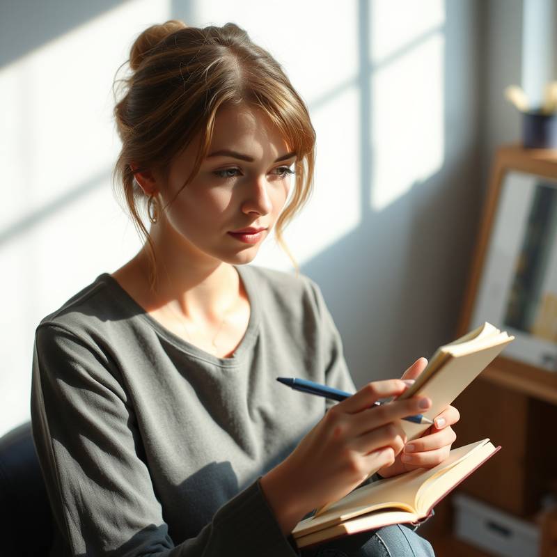 Portrait of Sofia Morozova, Creative Director, sketching in a notebook